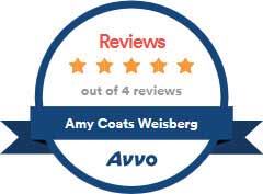 Reviews | Five stars out of 4 reviews | Amy Coats Weisberg | Avvo